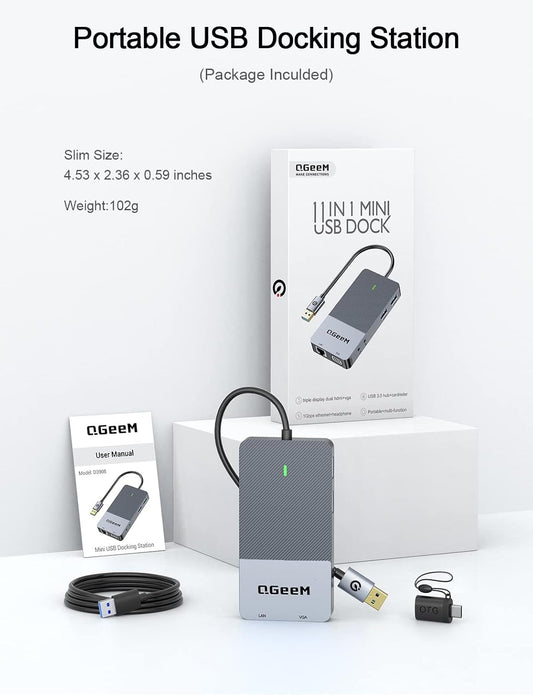 QGeeM USB 3.0 Laptop Docking Station